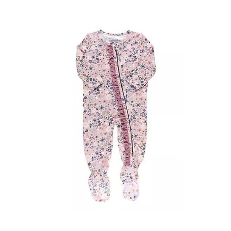 Rufflebutts Starflower Dreams Ruffled Footed Pajamas, Size: 0-3m