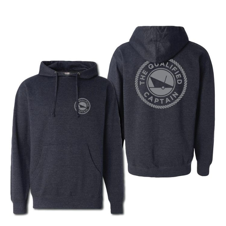 The Qualified Captain Qualified Hoodie , Color: Heather Navy, Size: SM