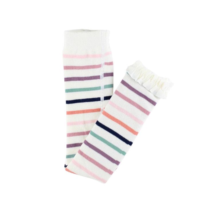 Rufflebutts Mellow Rainbow Stripe Footless Ruffle Tights, Size: 0-6m