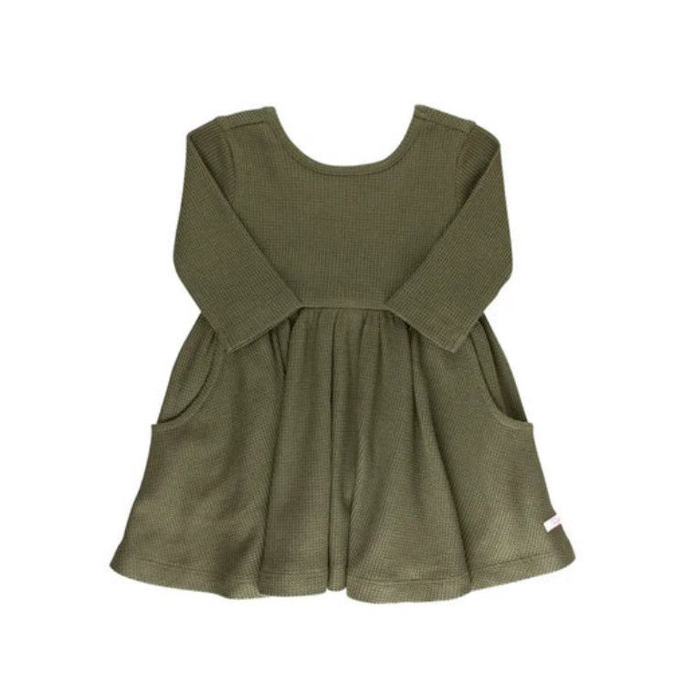 Rufflebutts Waffle Knit Twirl Dress, Color: Juniper, Size: 6-12m