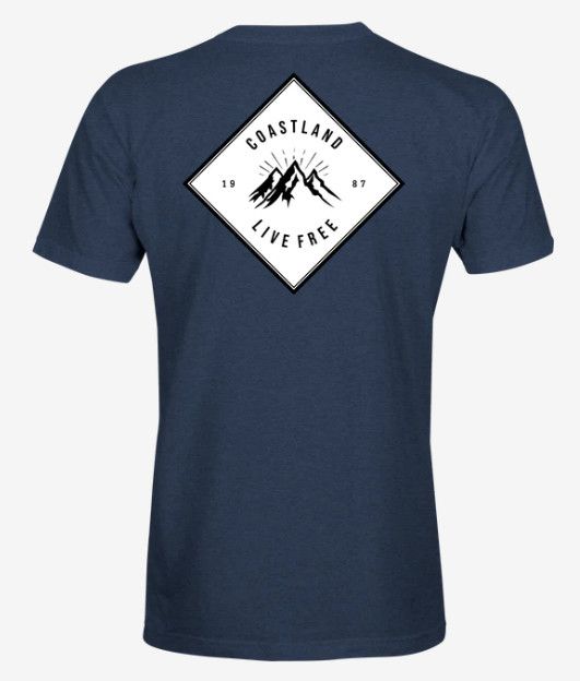 Coastland Wander SS Tee, Color: Heather Navy, Size: SM