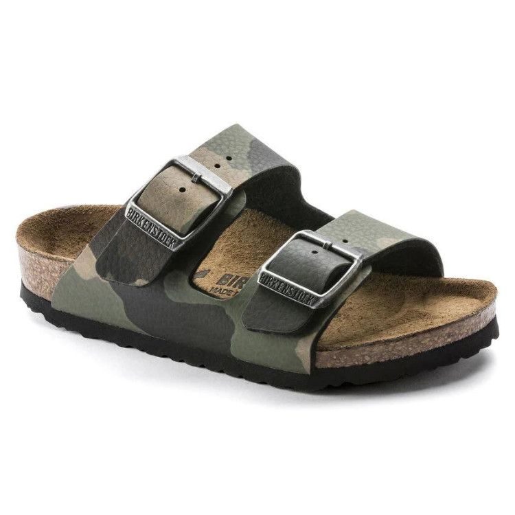 Birkenstock YTH Arizona Birko-Flor, Color: Desert Soil Camo, Size: 28