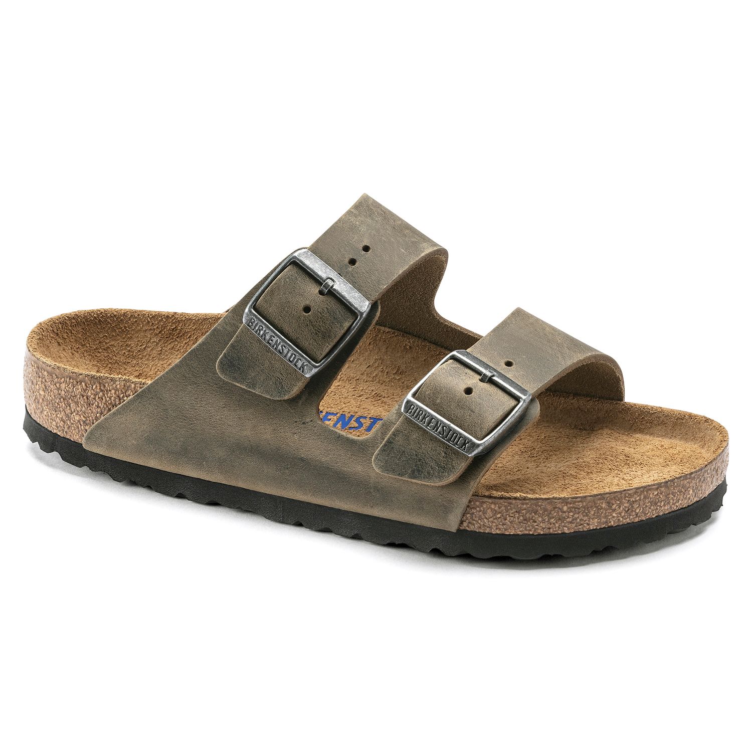 Birkenstock Arizona Soft Footbed Oiled Leather, Color: Faded Khaki, Size: 41