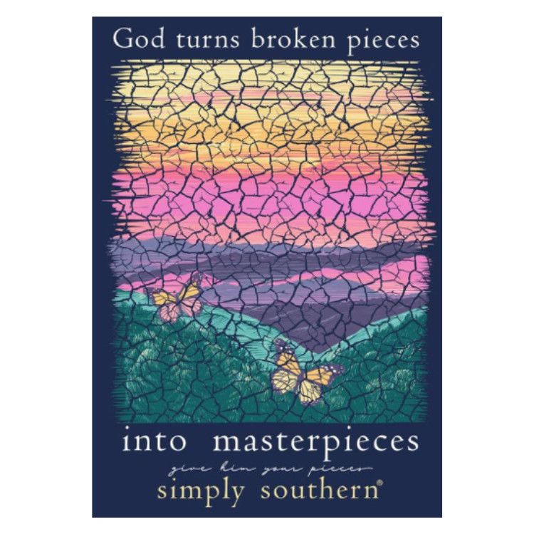 Simply Southern Pieces SS Tee, Color: Navy, Size: SM