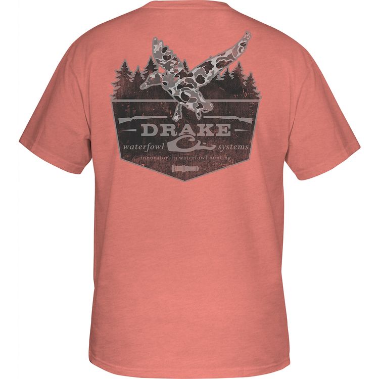 Drake YTH Old School In Flight SS Tee, Color: Peach Echo Light Heather, Size: SM