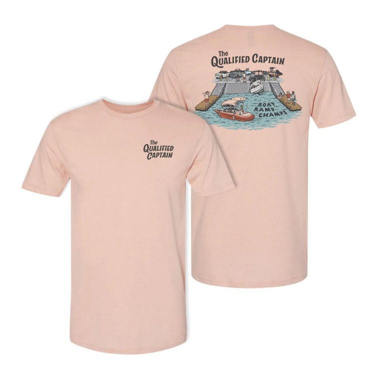 The Qualified Captain Boat Ramp Champ SS Tee, Color: Pale Peach, Size: SM
