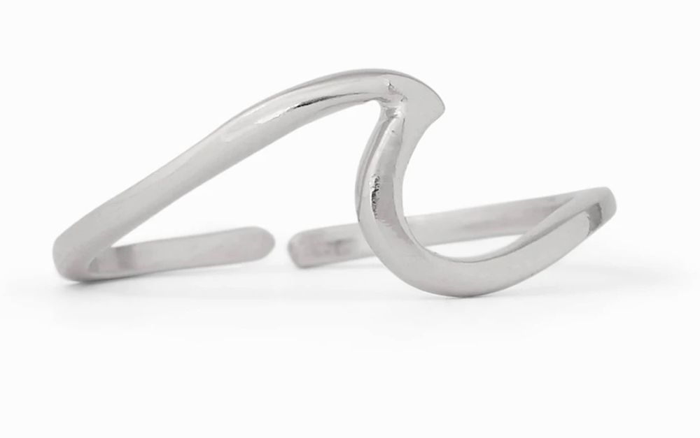 Puravida Wave Toe Ring , Color: Silver
