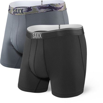 Saxx Quest Boxer Brief 2 Pack , Color: Black/Dark Charcoal, Size: SM