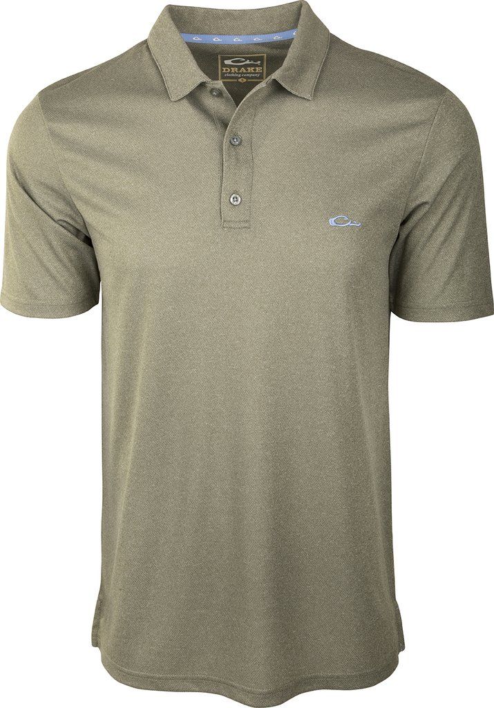 Drake Heathered Polo, Color: Green Heather, Size: MD