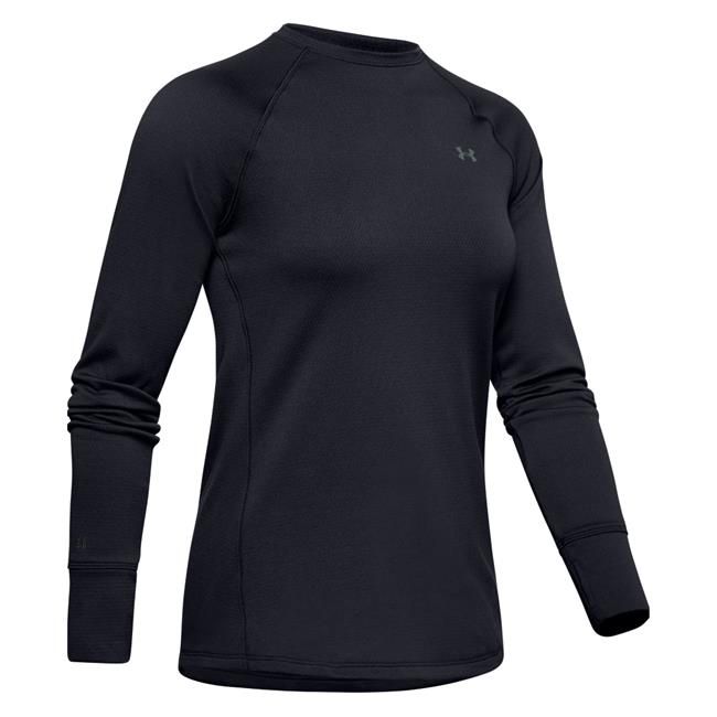 Under Armour Women&#39;s Packaged Base 3.0 Crew Black / Pitch Gray, Size: SM