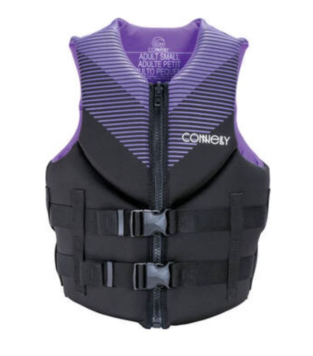 Connelly Women&#39;s Promo Neoprene Life Vest, Color: Black/Purple, Size: XS