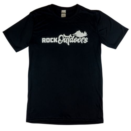 Rock Outdoors Full Logo SS Performance Shirt, Color: Black/White, Size: S