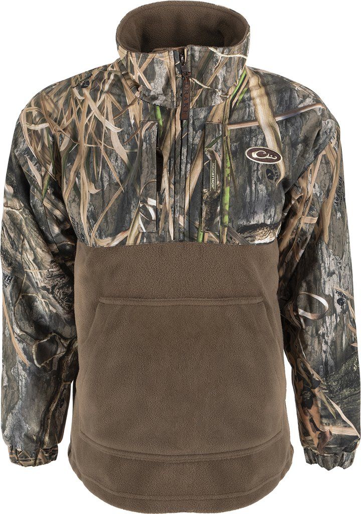 Drake YTH MST Eqwader 1/4 Zip, Color: Blades Habitat, Size: 8