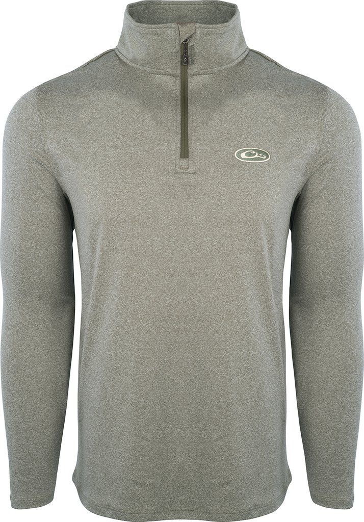 Drake Microlite Performance 1/2 Zip, Color: Olive Heathered, Size: MD
