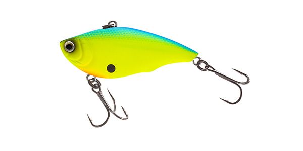 Yo-Zuri Rattl &#39;N Vibe , Color: Matte Blue Back Chartreuse, Size: 55MM