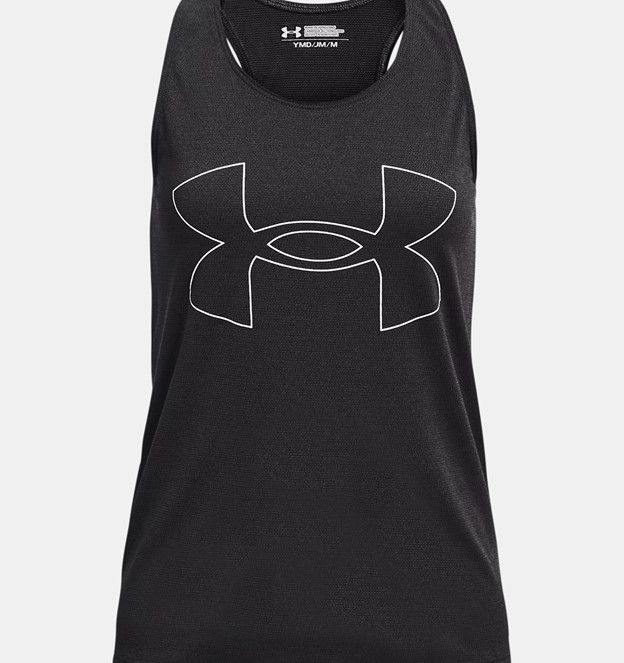 Under Armour YTH Bubble Tech Big Logo Tank Jet Gray, Size: XS