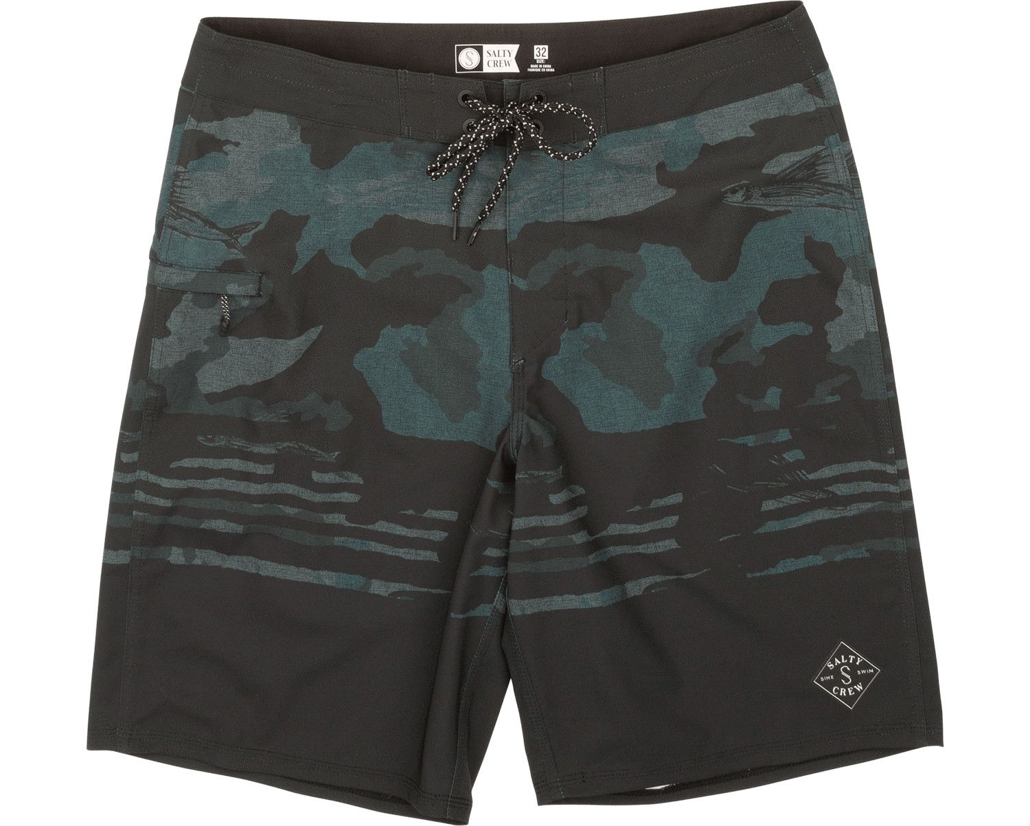 Salty Crew Whitecaps Boardshort Jade Camo, Size: 28