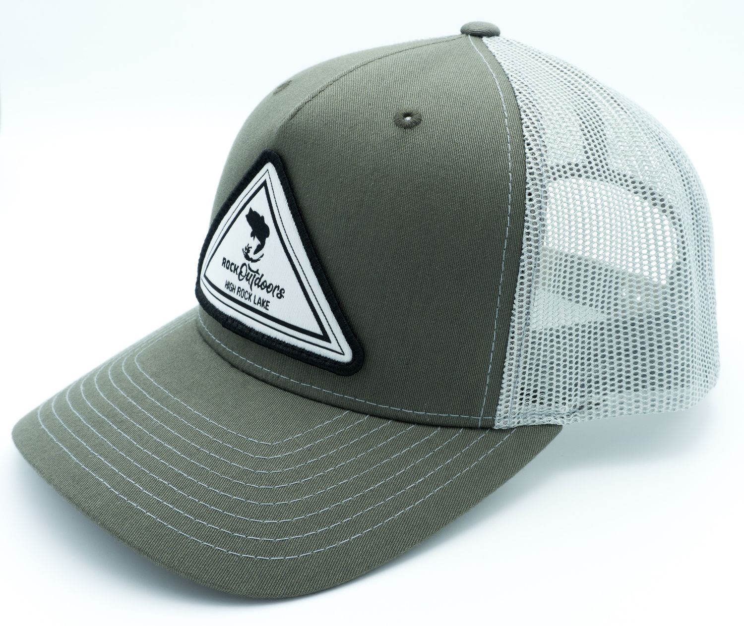 Rock Outdoors Woven Triangle Mid Profile Trucker Hat, Color: Beetle/Quarry
