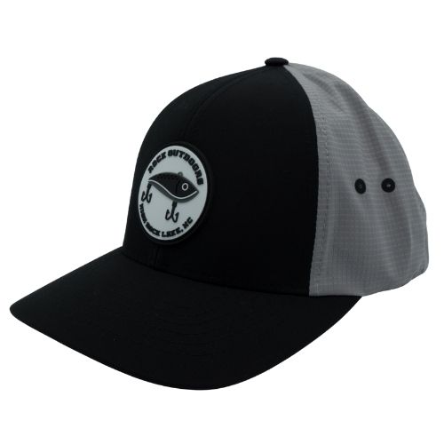 Rock Outdoors Crankbait Flex Fit Stay-Dri Hat, Color: Black/Grey, Size: SM/MD