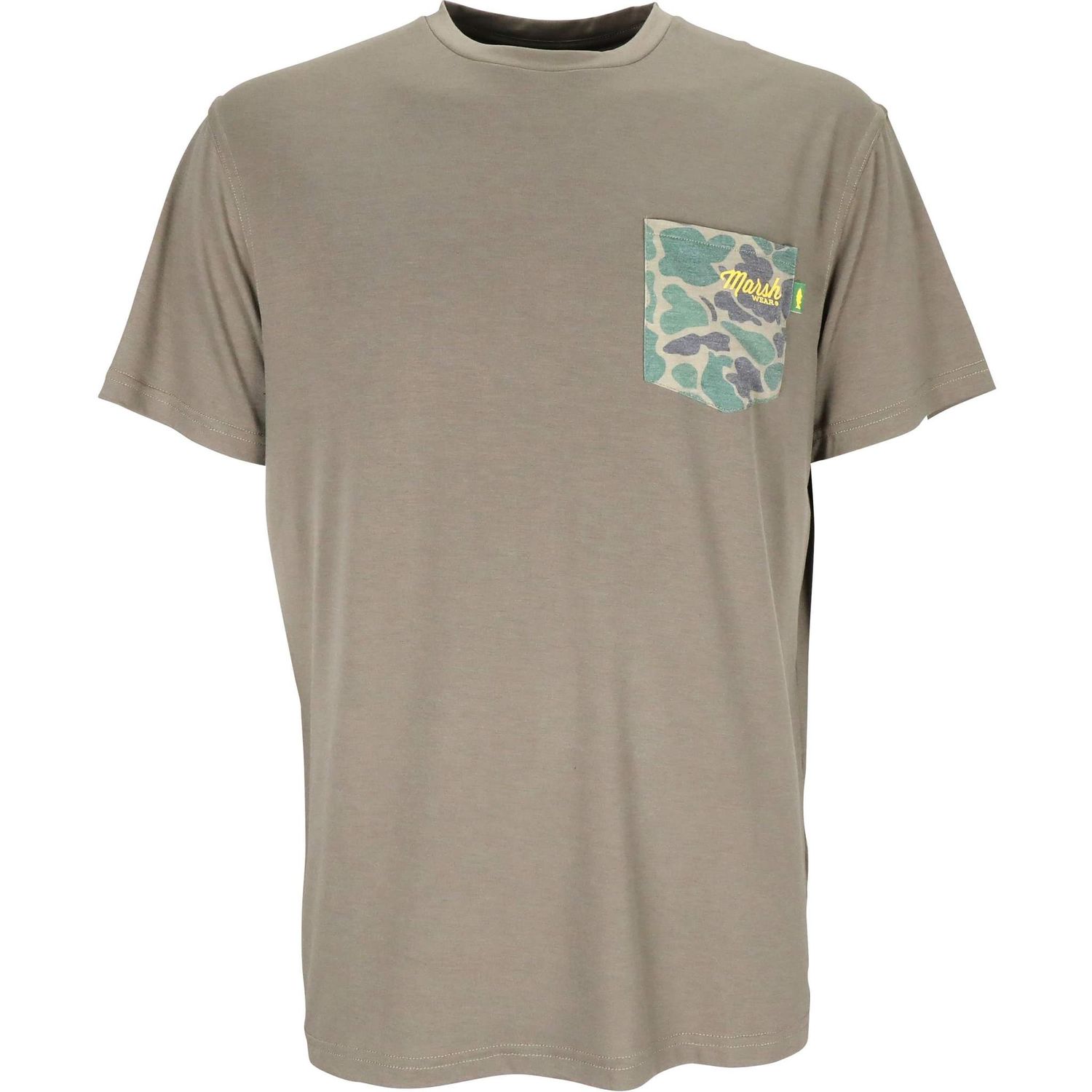 Marsh Wear Mallard Camo Pocket Pamlico SS Tee, Color: Sea Oat, Size: MD