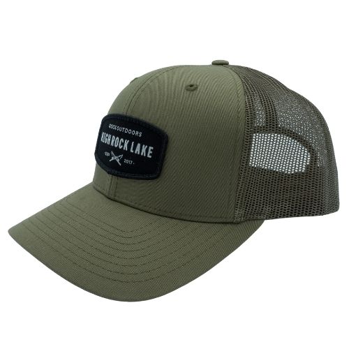 Rock Outdoors Crossed Rods HRL Patch Mid Profile Trucker Hat, Color: Loden