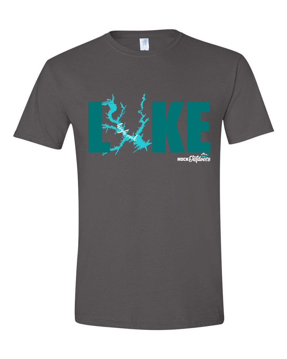 Rock Outdoors High Rock Lake with A-Map SS Tee, Color: Charcoal, Size: XS