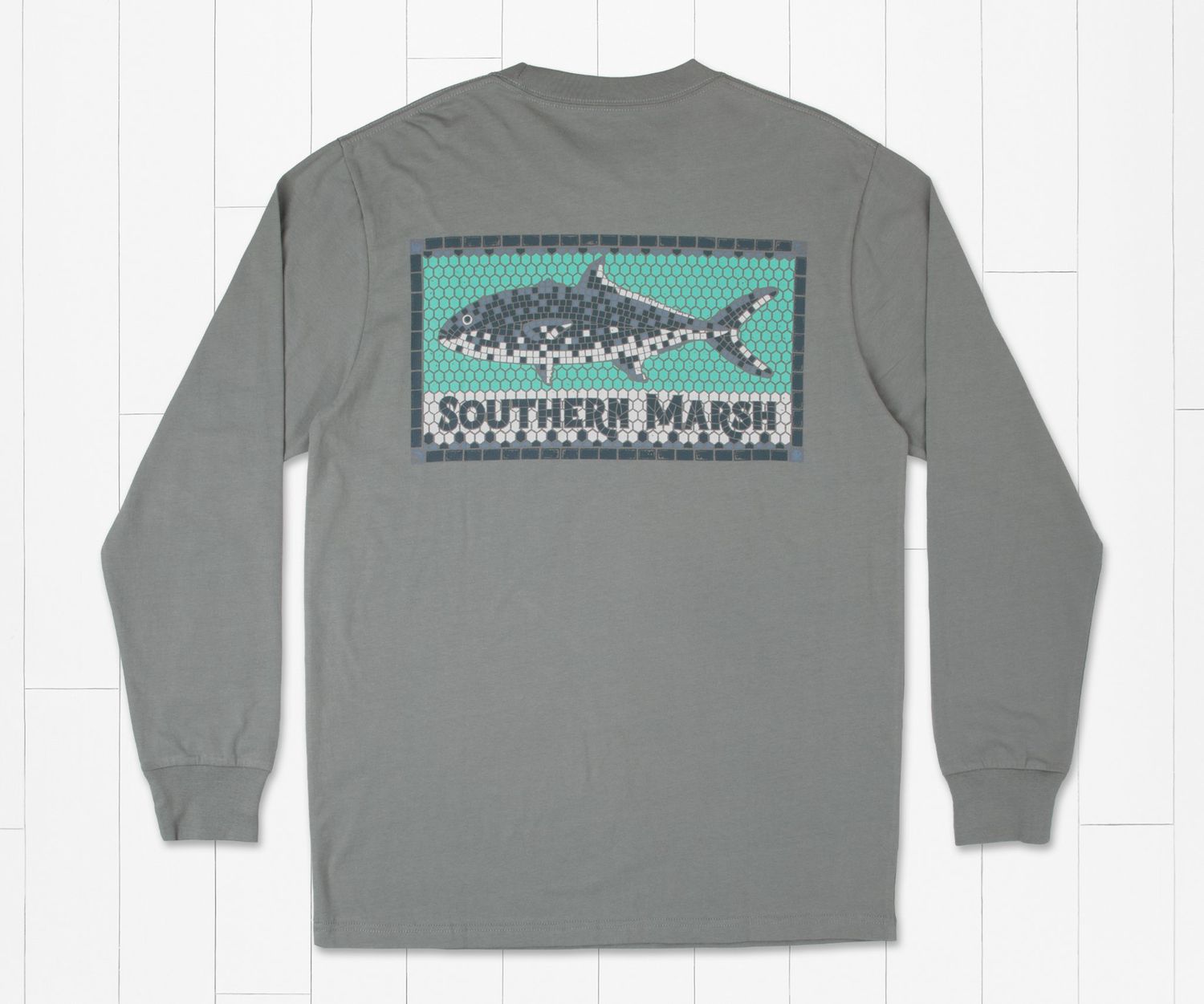 Southern Marsh Tile Fish LS Tee Dark Gray, Size: SM
