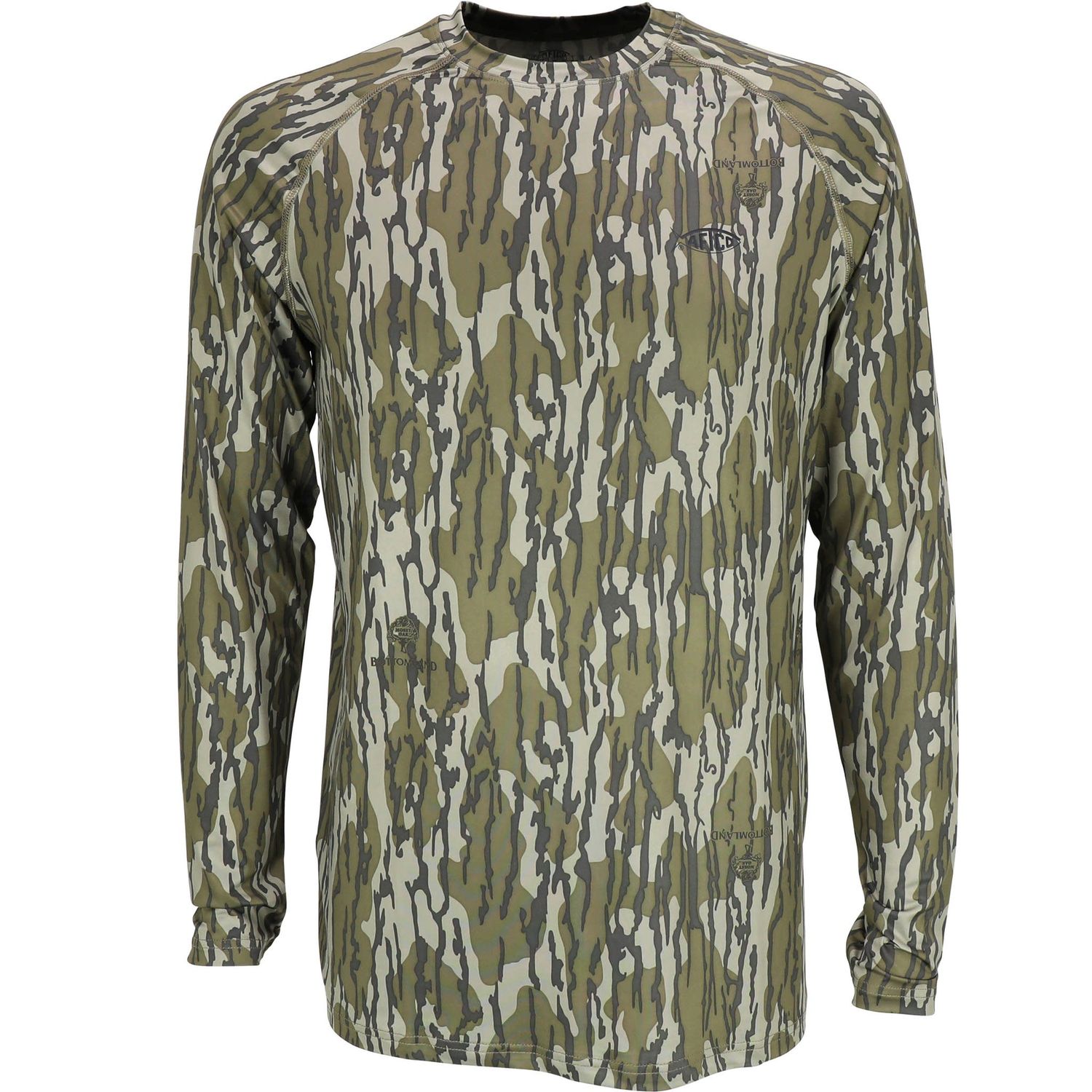Aftco Mossy Oak LS Performance Shirt , Color: Mossy Oak Bottomland, Size: MD