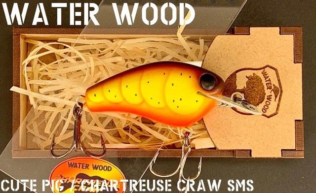Water Wood Cute Pig, Color: Chartreuse Craw