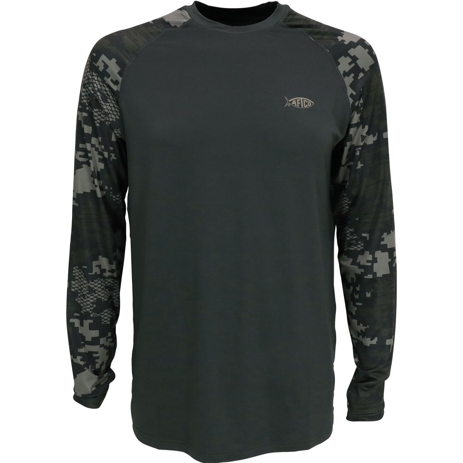 Aftco Tactical Camo LS Performance Shirt , Color: Green Digi Camo, Size: MD