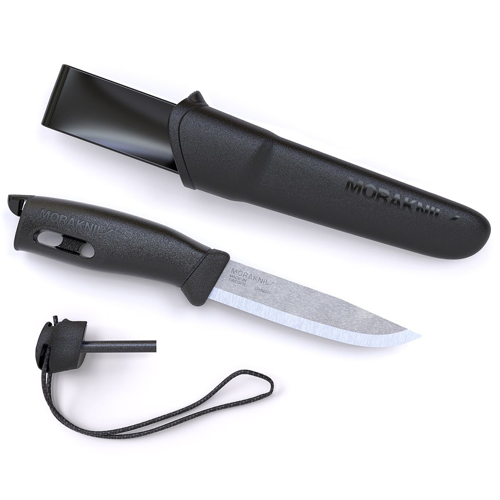  Morakniv Companion Spark 3.9-Inch Fixed-Blade Knife, Color: Black