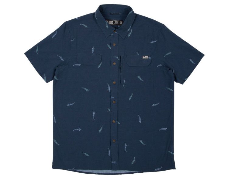 Salty Crew Breezer SS Tech Woven Shirt Navy, Size: MD