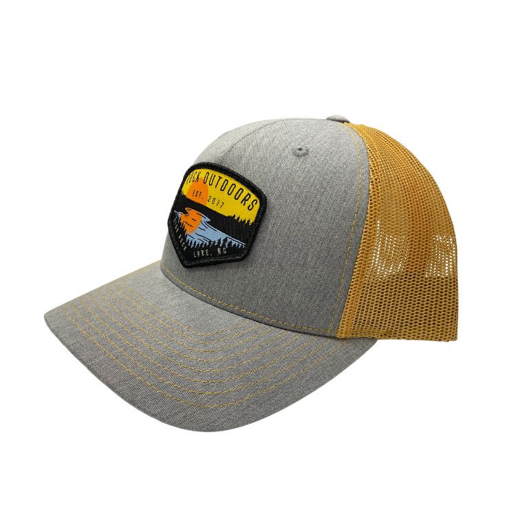 Rock Outdoors Lake Scene HRL Mid Profile Trucker, Color: Heather Grey/Amber Gold