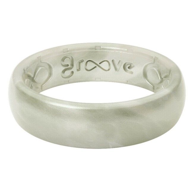 Groove Life Thin Silicone Ring, Color: Pearl, Size: 6