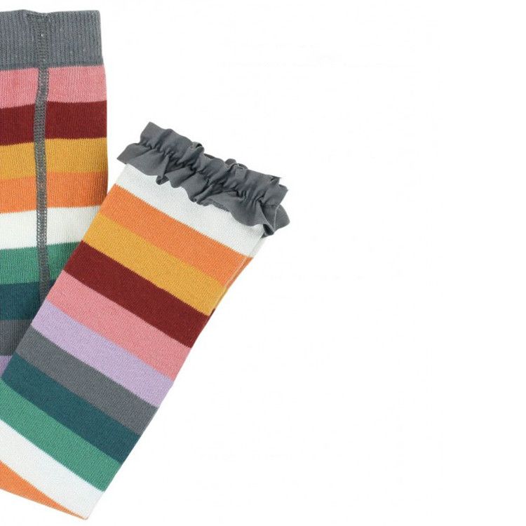 Rufflebutts Rainbow Stripe Footless Ruffle Tights, Size: 0-6m