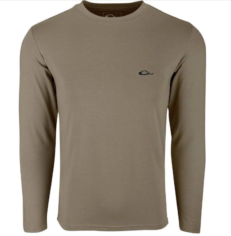Drake Bamboo LS Crew, Color: Tan, Size: MD