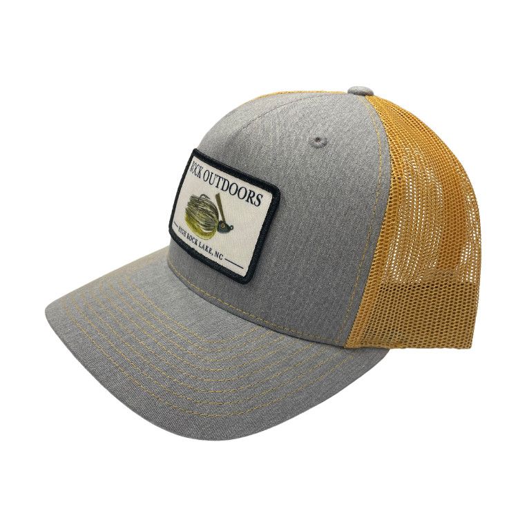 Rock Outdoors Swim Jig Mid Profile Trucker, Color: Heather Grey/Amber Gold