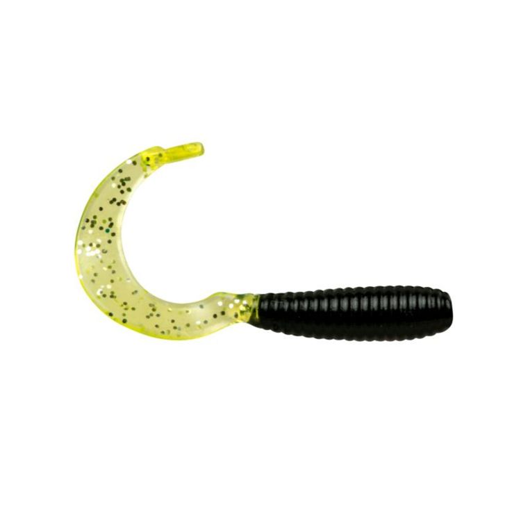 Bobby Garland 2&quot; Hyper Grub , Color: Black Chartreuse Silver