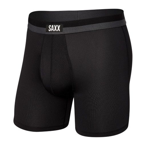 Saxx Sport Mesh Boxer Brief Fly, Color: Black, Size: SM