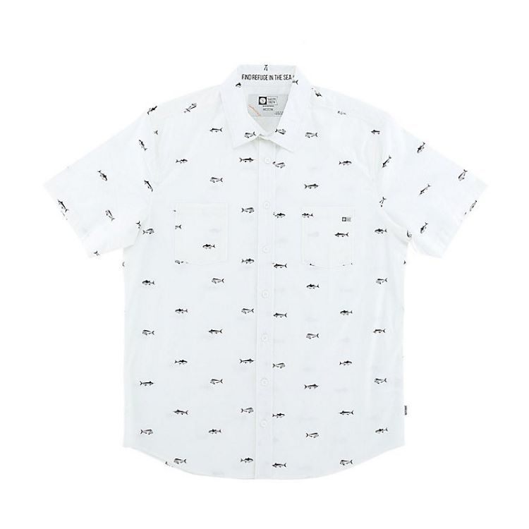 Salty Crew Market SS Woven Shirt White/Blue, Size: MD