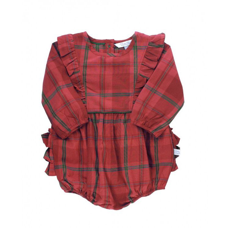 Rufflebutts Noel Plaid Waterfall Romper, Size: 0-3m
