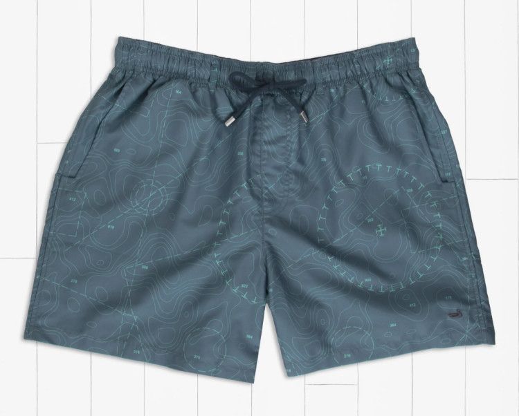 Southern Marsh Dockside Swim Trunk Off The Charts , Color: Slate &amp; Mint, Size: MD