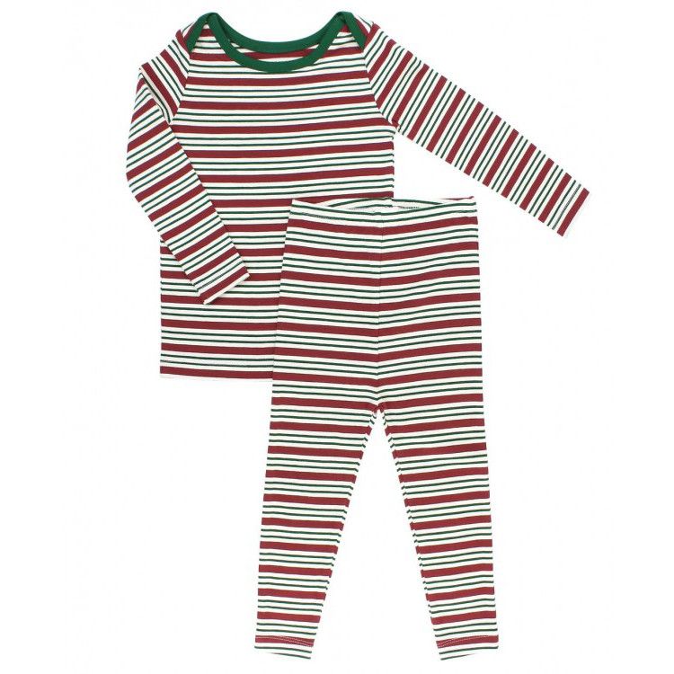 Ruggedbutts Peppermint Stripe Snuggly 2pc Pajamas, Size: 3-6m