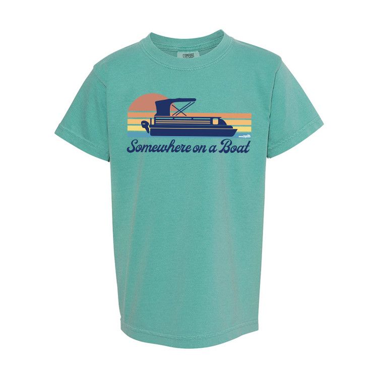 Rock Outdoors Somewhere on a Boat Pontoon SS Tee , Color: Seafoam, Size: SM
