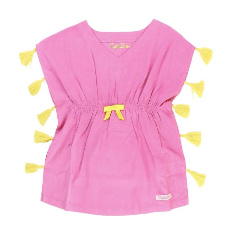 Rufflebutts Tassel Kaftan Cover-Up, Color: Orchid, Size: 0-12m