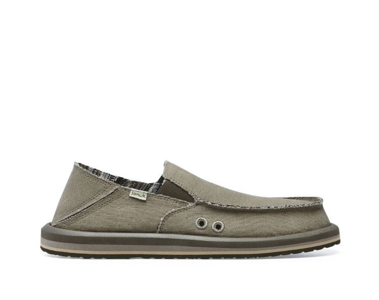 Sanuk M Vagabond St Hemp, Color: Army, Size: 9