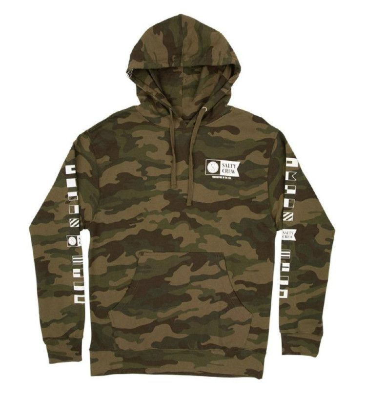 Salty Crew Alpha Hoodie , Color: Camo, Size: SM
