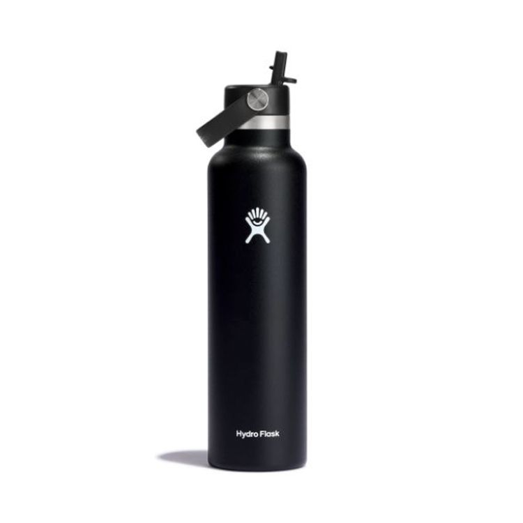 Hydro Flask 24oz Standard Mouth Flex Straw Cap , Color: Black
