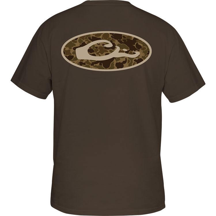 Drake Old School Oval SS Tee Desert Palm Heather, Size: SM