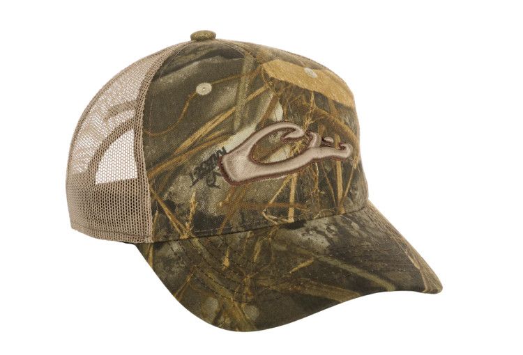 Drake 6 Panel Camo Mesh Back Cap, Color: Realtree Max-7